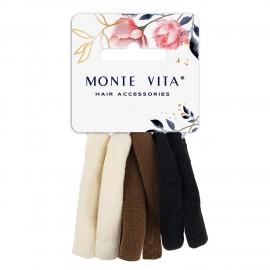 Резинки для волос НАБОР 6 шт, мягкие big size, чёрный, коричневый, бежевый MONTE VITA 457045