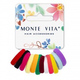 Резинки для волос НАБОР 12 шт, мягкие, small size, яркие цвета MONTE VITA 457050