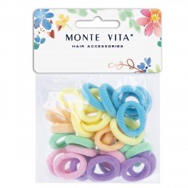 Резинки для волос НАБОР 35 шт, мягкие, small size, разные цвета, MONTE VITA 457055