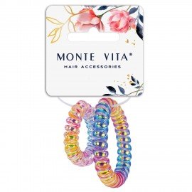 Резинки для волос НАБОР 2 шт, диаметр 5,8 и 4 см, пружинка, разноцветные MONTE VITA 457063