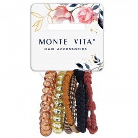 Резинки для волос НАБОР 6 шт, разные цвета, ассорти форм, MONTE VITA 457064