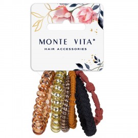 Резинки для волос НАБОР 6 шт, разные цвета, ассорти форм, MONTE VITA 457064