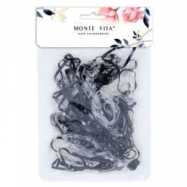 Резинки для волос НАБОР 250 шт, силиконовые, big size, чёрный, прозрачный MONTE VITA 457066