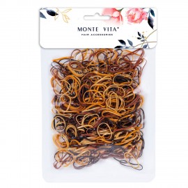Резинки для волос НАБОР 500 шт, силиконовые, small size, коричневый, прозрачный MONTE VITA 457067