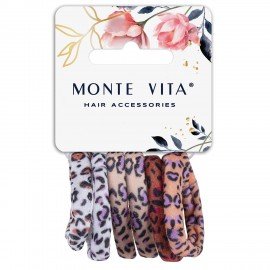 Резинки для волос НАБОР 6 шт, мягкие, medium size, с принтом MONTE VITA 457070