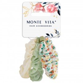 Резинки для волос НАБОР 3 шт, 3*19 см, скранч, ассорти MONTE VITA 457074