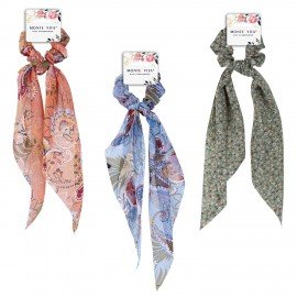 Резинка для волос 2*18 см, скранч, с хвостиками, АССОРТИ, MONTE VITA 457076