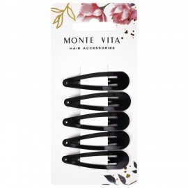 Заколки для волос НАБОР 5 шт, 5 см, клик-клак, чёрный, глянцевый MONTE VITA 457077