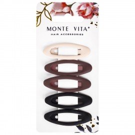 Заколки для волос НАБОР 5 шт, 5 см, клик-клак, матовые, ассорти MONTE VITA 457078