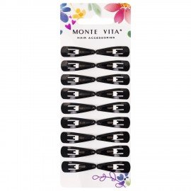 Заколки для волос НАБОР 18 шт, 3 см, клик-клак, глянцевый, чёрный MONTE VITA 457080