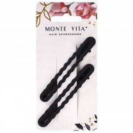 Заколки для волос НАБОР 2 шт, 8 см, soft touch, чёрный MONTE VITA 457087