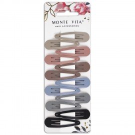 Заколки для волос НАБОР 12 шт, 5 см, клик-клак, матовый, пастельные цвета MONTE VITA 457094