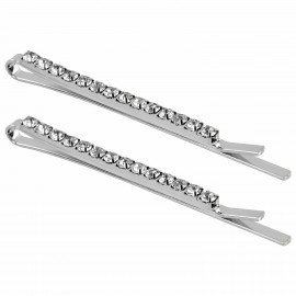 Невидимки для волос НАБОР 2 шт, 5,5 см, со стразами, серебристый MONTE VITA 457098