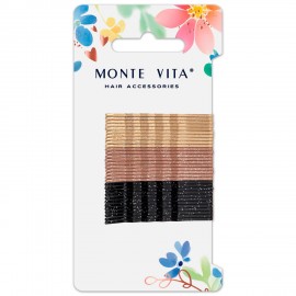 Невидимки для волос НАБОР 30 шт, 5 см, разные цвета MONTE VITA 457100