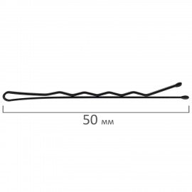 Невидимки для волос НАБОР 50 шт, 5 см, черный MONTE VITA 457101