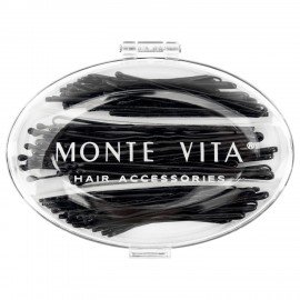 Невидимки для волос НАБОР 60 шт, 4,5 см, 5 см, 6 см, в кейсе, чёрный MONTE VITA 457102