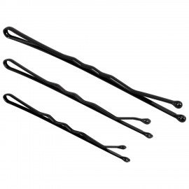 Невидимки для волос НАБОР 60 шт, 4,5 см, 5 см, 6 см, в кейсе, чёрный MONTE VITA 457102