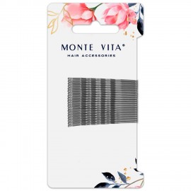 Невидимки для волос НАБОР 20 шт, 5,5 см, серебристый MONTE VITA 457105