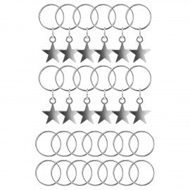 Колечки-пирсинг для волос 26 штук (12 со звездочками, 14 колечки), серебристый MONTE VITA 457106