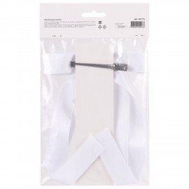 Заколка для волос аллигатор с бантиком, с длинными хвостиками, белый, MONTE VITA 457113