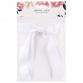 Заколка для волос аллигатор с бантиком, с длинными хвостиками, белый, MONTE VITA 457113