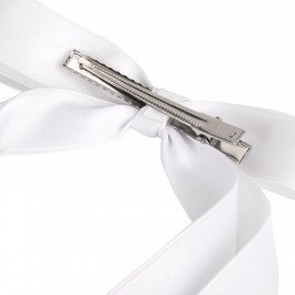 Заколка для волос аллигатор с бантиком, с длинными хвостиками, белый, MONTE VITA 457113