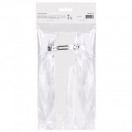 Заколка для волос баретте с бантом и широкими длинными хвостиками, белый, MONTE VITA