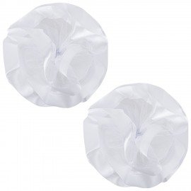 Бант для волос НАБОР 2 шт, диаметр 17 см, на резинке, белый MONTE VITA 457115