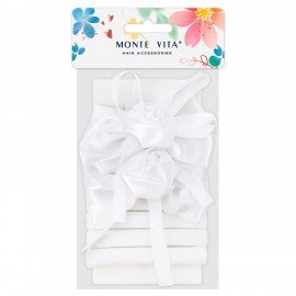 Набор для волос 6 шт: 2 банта на заколке, 4 резинки, белый MONTE VITA 457116
