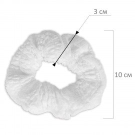 Резинка для волос 3*22 см, скранч, белый, MONTE VITA 457121