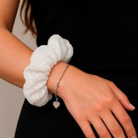 Резинка для волос 3*22 см, скранч, белый, MONTE VITA 457121