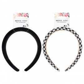 Ободок для волос ширина 3/3 см, АССОРТИ 1, MONTE VITA 457123