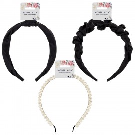 Ободок для волос, ширина 2/3/3 см АССОРТИ 2, MONTE VITA 457124