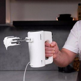 Миксер TIMBERK T-HM40S48, 700 Вт, 5 скоростей, 2 венчика, 2 крюка для теста, белый