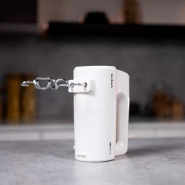 Миксер TIMBERK T-HM40S48, 700 Вт, 5 скоростей, 2 венчика, 2 крюка для теста, белый