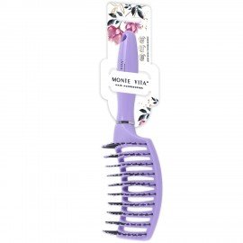 Расческа для волос скелетная, 25х7,5 см, продувная, фиолетовая/черная MONTE VITA, 457421