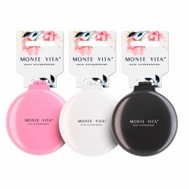 Расческа для волос массажная "2 в 1", 6,5см с зеркалом, компактная цвета АССОРТИ, MONTE VITA, 457425