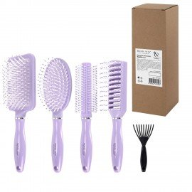 Расческа для волос НАБОР 4 шт + щетка для чистки В ПОДАРОК MONTE VITA, 457437