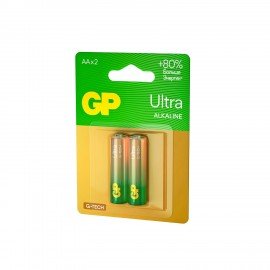 Батарейки КОМПЛЕКТ 2 шт., GP Ultra G-Tech, AA (LR6,15А), алкалиновые, пальчиковые, 15AUA21-2CRSBC2