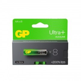 Батарейки КОМПЛЕКТ 8 шт., GP Ultra Plus G-Tech, AA (LR6), алкалиновые, пальчиковые, 15AUPA21-2CRB8