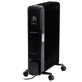 Обогреватель масляный BRASSON BOR-7 TOUCH, 1500 Вт, сенсорное управление, 7 секций, пульт ДУ, таймер, блокировка от детей, черный, 457777