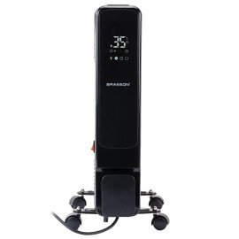 Обогреватель масляный BRASSON BOR-7 TOUCH, 1500 Вт, сенсорное управление, 7 секций, пульт ДУ, таймер, блокировка от детей, черный, 457777