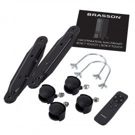 Обогреватель масляный BRASSON BOR-9 TOUCH, 2000 Вт, сенсорное управление, 9 секций, пульт ДУ, таймер, блокировка от детей, черный, 457778