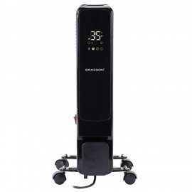 Обогреватель масляный BRASSON BOR-9 TOUCH, 2000 Вт, сенсорное управление, 9 секций, пульт ДУ, таймер, блокировка от детей, черный, 457778