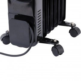 Обогреватель масляный BRASSON BOR-9 TOUCH, 2000 Вт, сенсорное управление, 9 секций, пульт ДУ, таймер, блокировка от детей, черный, 457778