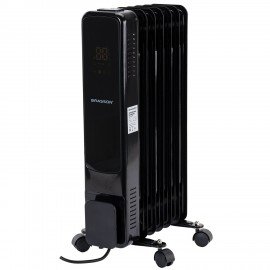 Обогреватель масляный BRASSON BOR-9 TOUCH, 2000 Вт, сенсорное управление, 9 секций, пульт ДУ, таймер, блокировка от детей, черный, 457778