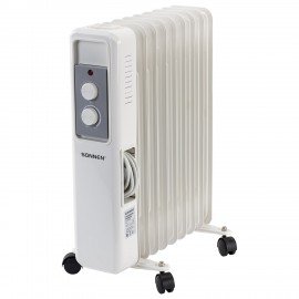 Обогреватель масляный SONNEN DFS-9E, 2000 Вт, механическое управление, 3 режима, 9 секций, белый, 457780