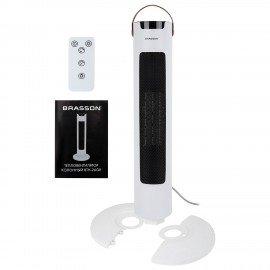 Тепловентилятор колонный керамический BRASSON BTH-26GR, 2000Вт, сенсорное управление, пульт ДУ, 3 режима работы, таймер, 457782