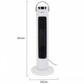 Тепловентилятор колонный керамический BRASSON BTH-26GR, 2000Вт, сенсорное управление, пульт ДУ, 3 режима работы, таймер, 457782