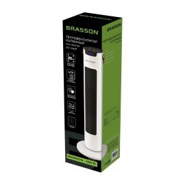 Тепловентилятор колонный керамический BRASSON BTH-26GR, 2000Вт, сенсорное управление, пульт ДУ, 3 режима работы, таймер, 457782